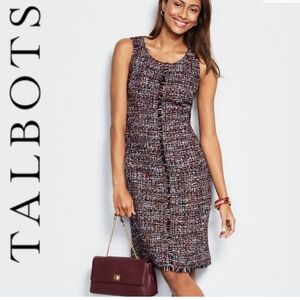 Talbots Multicolor Tweed Sheath Dress